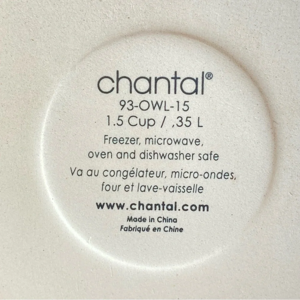 Chantal orange owl 1.5 cup baking serving dish ceramic freezer oven microwave
